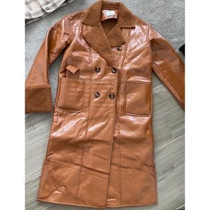 J.O.A. Patent Leather Trench Coat EUC